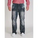Seven Series Men's Kansas Contrast Stitching Jeans - Dark Wash - 30R - Dark Wash Bild 1