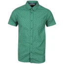 Brave Soul Men's Gallaghere Printed Short Sleeve Shirt - Green - S - Grün Bild 1