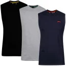 Slazenger Men's 3-Pack Vests - Navy/Grey/Black - S - Navy/Grey/Black Bild 1