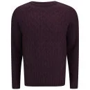 Soul Star Men's Athens Cable Knit Jumper - Burgundy - S - Bordeauxrot Bild 1
