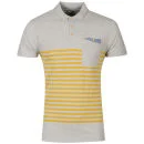 Boxfresh Männer Kaashiff Streifen Polo Shirt - Grau Marl - S - Grau meliert Bild 1