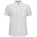 Bench Men's Chevron Print Rapson Short Sleeved Shirt - White - S - Weiß Bild 1