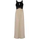 Little Mistress Lace Insert Embellished Maxi Prom Dress - Black/Cream - 8 - Black / Cream Bild 1