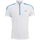 adidas Men's Response Short Sleeve 1/2 Zip Top - White/Solar Blue - S - White/Solar Blue Bild 1