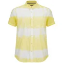 Brave Soul Herren 3 Stripe Tie Dye Hemd - Hellgelb - S - Light Yellow Bild 1