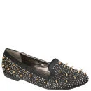 Odeon Women's Satin Studded Slipper Shoes - Black - 3 - Schwarz Bild 1