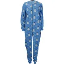 Tom Franks Damen Micro Fleece Bedruckt Onesie - Pinguin Blau - S-M - Blau Bild 1