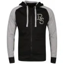 Ringspun Men's Major Hooded Sweat - Black / Grey Marl - S Bild 1