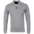 Dissident Men's Button Neck Contrast Logo Sweatshirt - Light Grey Marl - S - Hellgrau meliert Bild 1