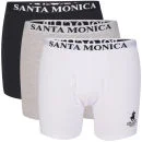 Santa Monica Men's 3 Pack Boxers - Black/White/Grey - S - Black/White/Grey Bild 1