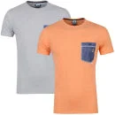 Carter Herren Boom 2er-Pack T-Shirt - Grau Marl/ Orange - S - Grey Marl/Tango Orange Bild 1