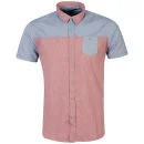 Brave Soul Men's Orthis Short Sleeve Shirt - Blue/Red - S - Blue/Red Bild 1