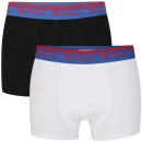 Ben Sherman Men's 2-Pack Boxer - Black-White-Blue/Red Trims - S - Black-White-Blue/Red Trims Bild 1