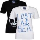 Pure Juice Women's 2 Pack Anchor & Lost at Sea Graphic T-Shirt - Black/White - S - Black/White Bild 1