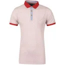 Brave Soul Men's Premiere Hexagonal Print Polo Shirt - White/Red - S - White/Red Bild 1
