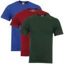 Fruit of the Loom/Jerzees Men's 3 Pack T-Shirts - Small - Burgundy/Bottle Green/Dark Blue Bild 1