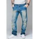 Ringspun Herren Universe Jeans - Leicht Gewaschen - 28R - Light Wash Bild 1