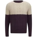 Soul Star Men's Pepper Sync Colour Block Knit Jumper - Burgundy - S - Bordeauxrot Bild 1