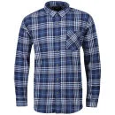Brave Soul Herren Karo-Langarmshirt - Marine - S - Marineblau Bild 1