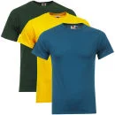 Fruit of the Loom/Jerzees Men's 3 Pack T-Shirts - Small - Bottle Green/Turquoise/Gold Bild 1