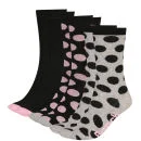 Bench Damen Spot & Plain 3er-Pack Socken Geschenk Set - Schwarz/Pink/Grau - UK 4-7 - Black/Pink/Grey Bild 1