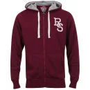 Ringspun Herren Savage Reißverschluss Hoody - Burgunderrot/Grau - S - Burgundy/Grey Marl Bild 1