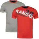 Kangol Men's Cappello and Botch 2 Pack T-shirts - Light Red/Grey Marl - S - Red/GreyMarl Bild 1