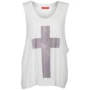 Influence Women's Cross Print Vest Top - White - S-M - Weiß Bild 1