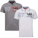 Seven Series Men's Fran 2-Pack Polo Shirts - Grey Marl and White - XS Bild 1