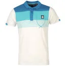 Crosshatch Men's Cromforth Stripe Panel Polo Shirt - Celestial/Ceramic/White - S - Celestial/Ceramic/White Bild 1