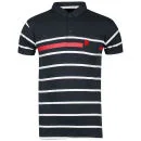 Soul Star Men's Bury Stripe Polo-Shirt - Navy - S - Marineblau Bild 1