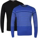 Brave Soul Men's Simon 2-Pack Knitwear - Royal/White/Black Stripe & Navy Solid - S - Royal/White/Black Stripe & Navy Solid Bild 1