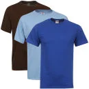 Fruit of the Loom/Jerzees Men's 3 Pack T-Shirts - Large - Blue/Brown/Pale Blue Bild 1