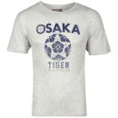 Osaka Herren Gestreift Druck T-Shirt - Hellbeige - S - Oatmeal Bild 1