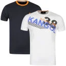 Kangol Men's Cappello and Botch 2 Pack T-shirts - White/Navy - S - White/Navy Bild 1
