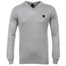 Bench Men's V-Neck Knit - Grey Marl - S - Grau meliert Bild 1