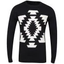 Brave Soul Men's Loxley Graphic Knitwear - Navy - S - Marineblau Bild 1