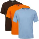 Fruit of the Loom/Jerzees Men's 3 Pack T-Shirts - Large - Brown/Pale Blue/Orange Bild 1