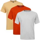Fruit of the Loom/Jerzees Men's 3 Pack T-Shirts - Large - Tan Beige/Rust/Light Grey Bild 1