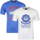 Varsity Men's 2-Pack Sophmore & Outfitters Graphic T-Shirts - White & Royal - S - White/Royal Bild 1