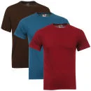 Fruit of the Loom/Jerzees Men's 3 Pack T-Shirts - Extra Large - Brown/Turquoise/Burgundy Bild 1
