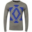 Brave Soul Men's Loxley Graphic Knitwear - Mid Grey Marl - S - Mid Grey Marl Bild 1
