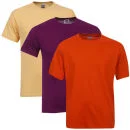 Fruit of the Loom/Jerzees Men's 3 Pack T-Shirts - Extra Large - Rust/Beige/Purple Bild 1