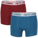 Tokyo Laundry Men's 2-Pack Gee Boxers - Oxblood/Blue - S - Oxblood/Blue Bild 1