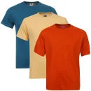 Fruit of the Loom/Jerzees Men's 3 Pack T-Shirts - Extra Large - Rust/Beige/Turquoise Bild 1