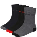 Bench Men's Striped 3-Pack Sock Gift Set - Navy/Black/Grey - 7-11 - Marineblau Bild 1