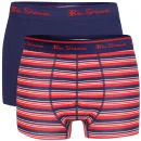 Ben Sherman Men's 2-Pack Striped Boxer - Astral Blue/Red - S - Astral Blue/Red Bild 1