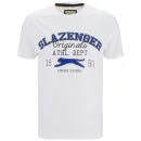 Slazenger Men's Waddle T-Shirt - White/Blue - S - Weiss-Blau Bild 1