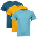 Fruit of the Loom/Jerzees Men's 3 Pack T-Shirts - XXL - Turquoise/Light Turquoise/Sun Bild 1