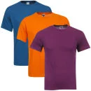 Fruit of the Loom/Jerzees Men's 3 Pack T-Shirts - XXL - Lilac/Orange/Sea Blue Bild 1